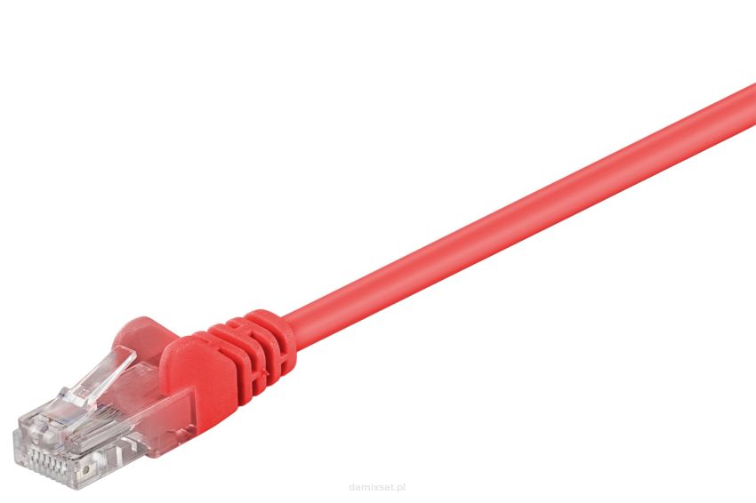 Kabel LAN Patchcord CAT 5E 1m czerwony