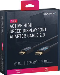 CLICKTRONIC Kabel DisplayPort DP - HDMI 2.0 4K 3m