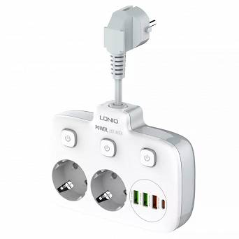Listwa zasilająca z ładowarką 2 AC 1 USB-C 3 USB
