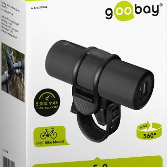 PowerBank Goobay 5000 mAh na rower LED ANDROID