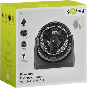 Wentylator podłogowy 9" 30W Goobay czarny