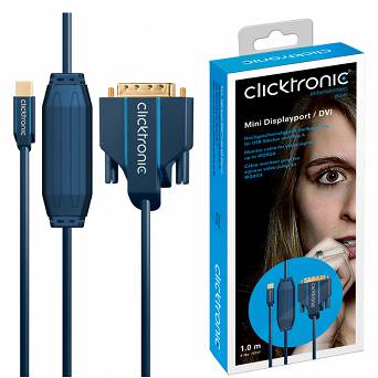 CLICKTRONIC Kabel DisplayPort DP mini - DVI-D 1m