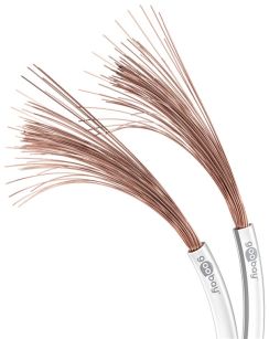 Kabel głośnikowy Goobay 2x1,5mm CU miedź 50m biały