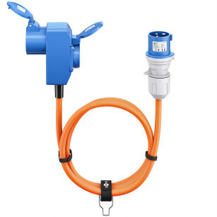 Adapter kabel CEE na CEE 16A i Schuko 90st 5m