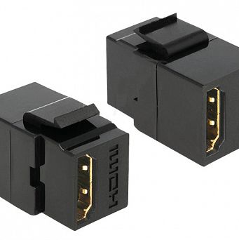 Złącze Keystone HDMI - HDMI beczka czarne