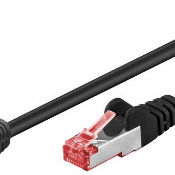 Kabel LAN Patchcord CAT 6 S/FTP 1x90 CZARNY 1m