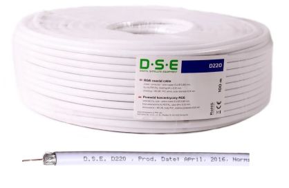 Kabel DSE D220 RG6 100m 0,80mm CU / 64x0,12mm