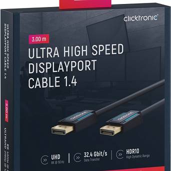 CLICKTRONIC Kabel DisplayPort DP - DP 1.4 8K 3m