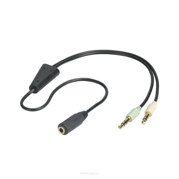 Adapter audio gn. Jack 4-pin - wtyk 2x Jack Goobay