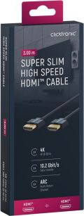 CLICKTRONIC Kabel HDMI 2.0 4K 60Hz Super Slim 3m