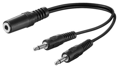 Adapter audio 1x gn - 2x wt jack 3,5mm 20cm Goobay