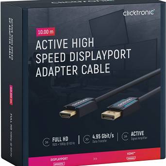 CLICKTRONIC Kabel DisplayPort DP - HDMI 10m