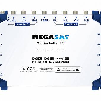 Multiswitch MEGASAT 9/8 + zasilacz