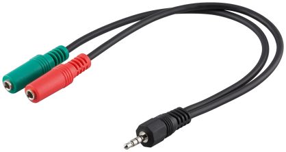 Adapter audio 2x gn - 1x wt jack 3,5mm 30cm Goobay