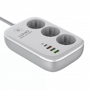 Listwa zasilająca WiFi Tuya 3 AC 1 USB-C 3 USB