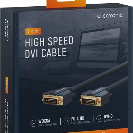 CLICKTRONIC Kabel DVI-D - DVI-D (24+1) 7,5m