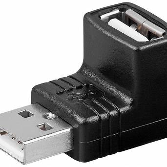 Adapter kątowy USB 2.0 gniazdo-wtyk Goobay czarny