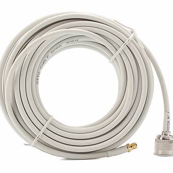 Kabel GSM gniazdo RP SMA - wtyk N, biały 10m