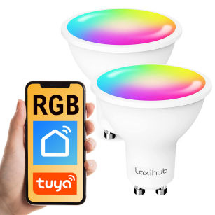 Inteligentna żarówka RGB WiFi GU10 Tuya Laxihub x2