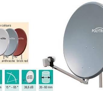 Antena SAT aluminiowa POLYTRON OSP 85 jasny szary