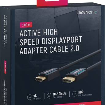 CLICKTRONIC Kabel DisplayPort DP - HDMI 2.0 4K 5m