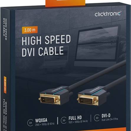 CLICKTRONIC Kabel DVI-D - DVI-D (24+1) 3m