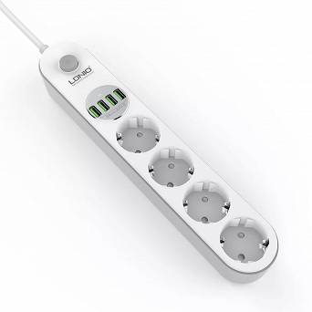 Listwa zasilająca z ładowarką 4 AC 4 USB