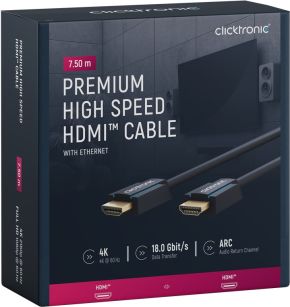 CLICKTRONIC Kabel HDMI 2.0 4K 60Hz 7,5m