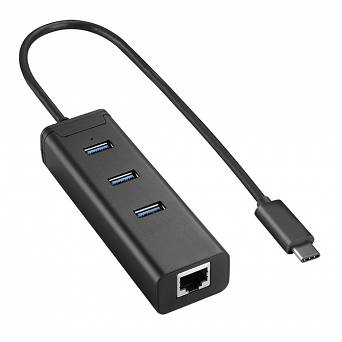 Adapter USB-C 3.1 na RJ45 + USB3.0 x3 SPU-C3U1R