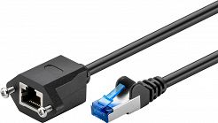 Kabel LAN Przedłużacz CAT 6A S/FTP czarny 1,5m