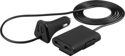 Ładowarka samochodowa 4xUSB 9,6A 1,8m Goobay