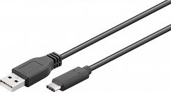 Kabel USB-C - USB-A 2.0 Czarny 1m Goobay