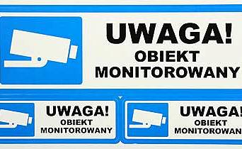 Naklejka 'UWAGA! OBIEKT MONITOROWANY'