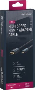 CLICKTRONIC Kabel HDMI - micro HDMI 2.0 4K 60Hz 1m