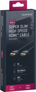 CLICKTRONIC Kabel HDMI 2.0 4K 60Hz Super Slim 0,5m