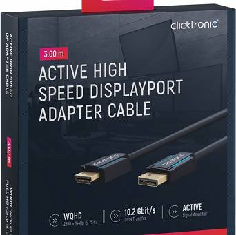 CLICKTRONIC Kabel DisplayPort DP - HDMI 3m