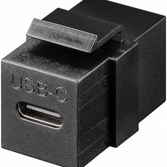 Złącze Keystone przedłużenie kabla USB-C czarne