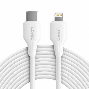 Kabel USB-C - Lightning LDNIO 1m 30W biały LC121I